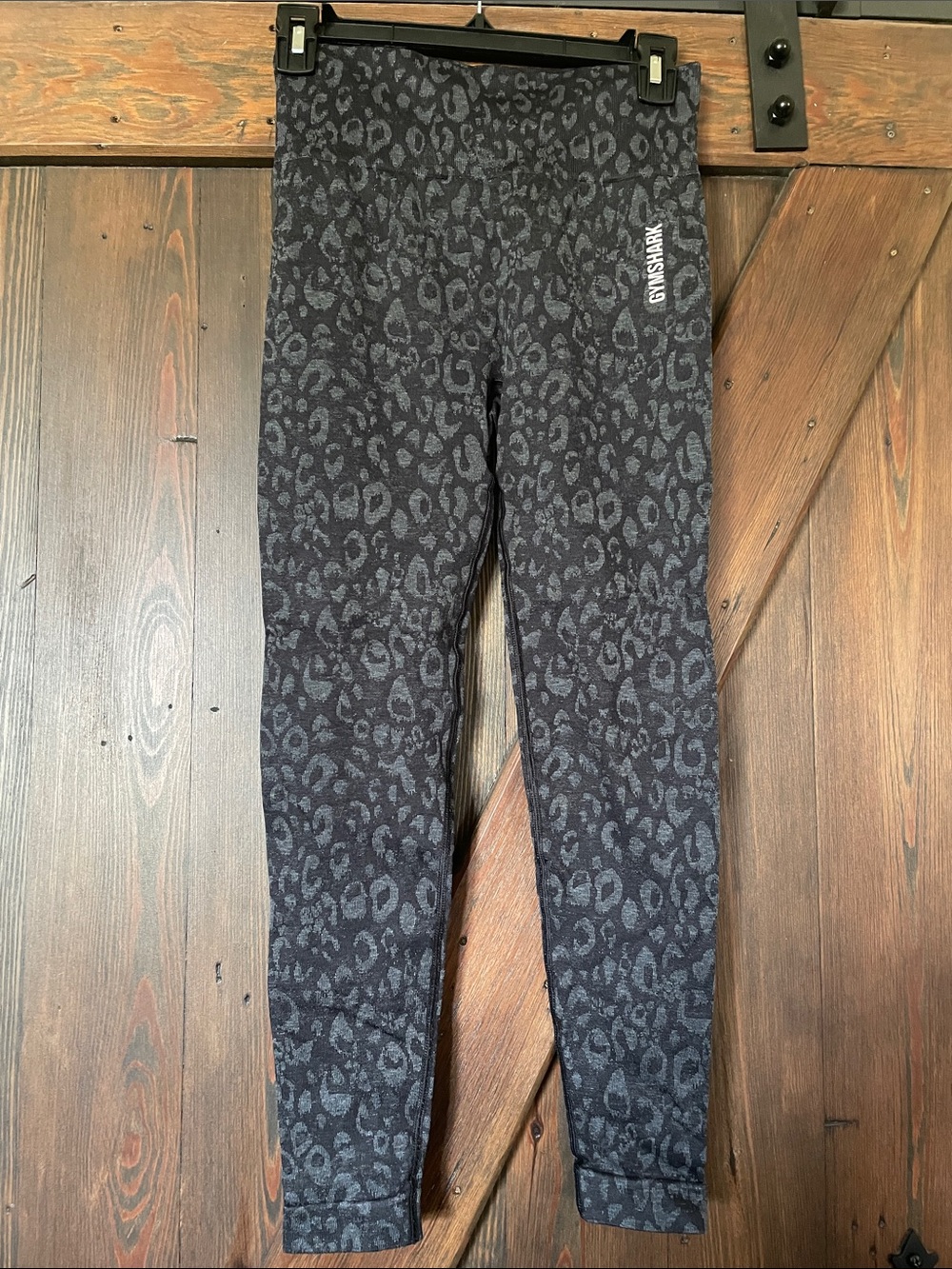 Gymshark Black & Charcoal Leopard Print Leggings